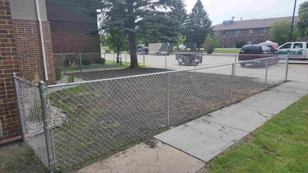 Commercial fencing project completed in Grand Forks ND for business property