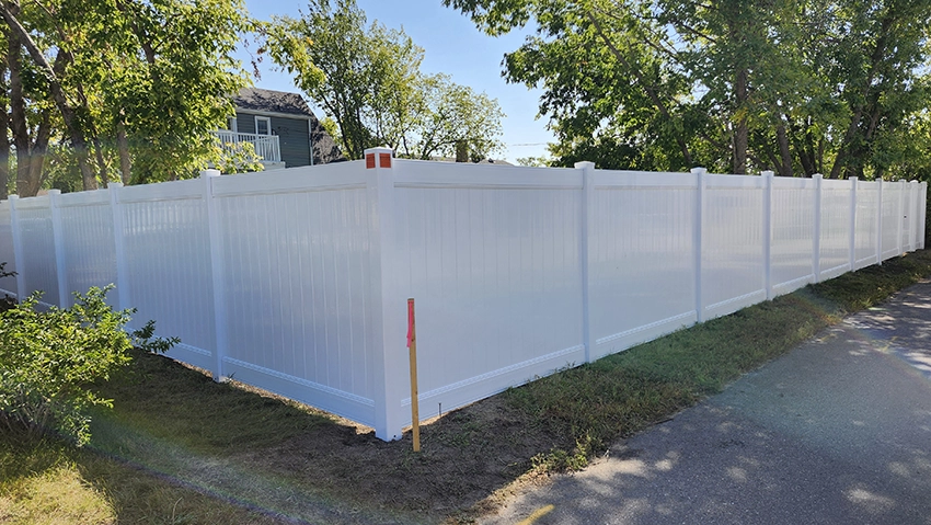 White Vinyl Fence Installation in Northwood, ND